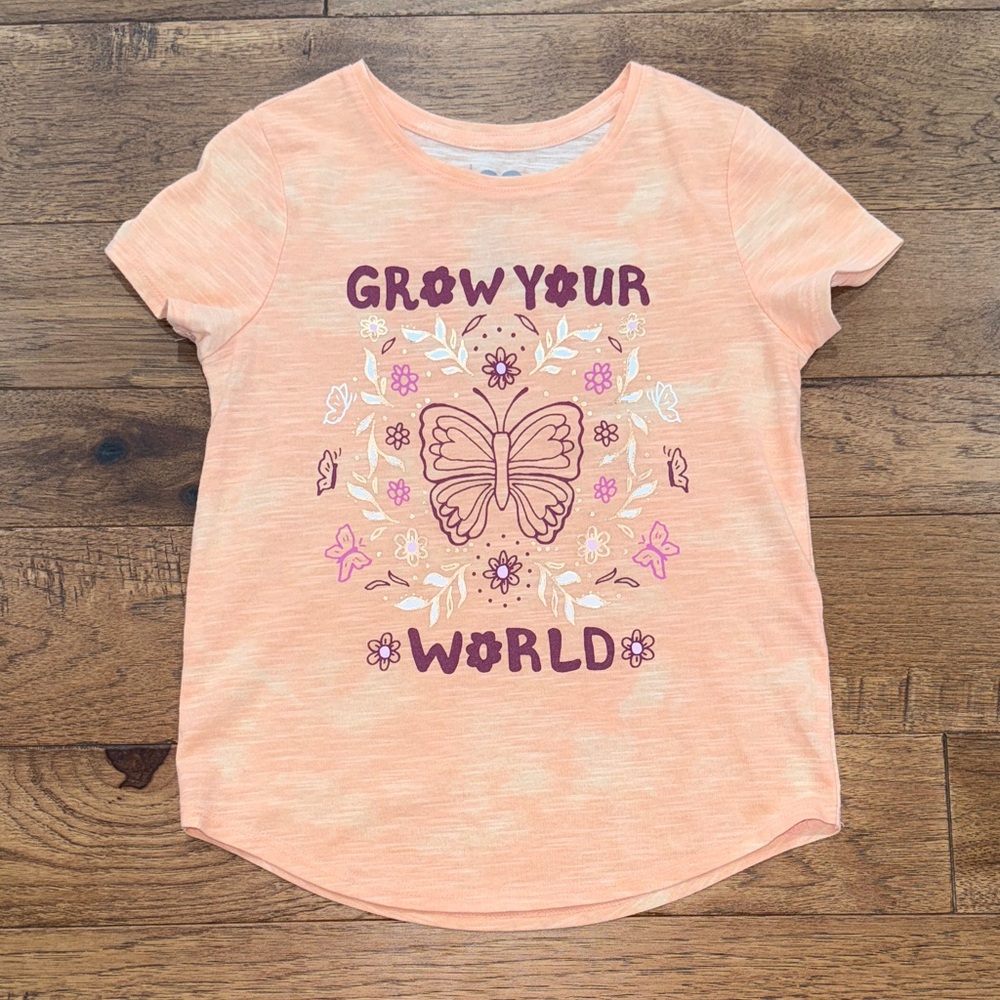 SO Girls The Favorite Tee - Orange Tie Dye T-Shirt - Size M (8)